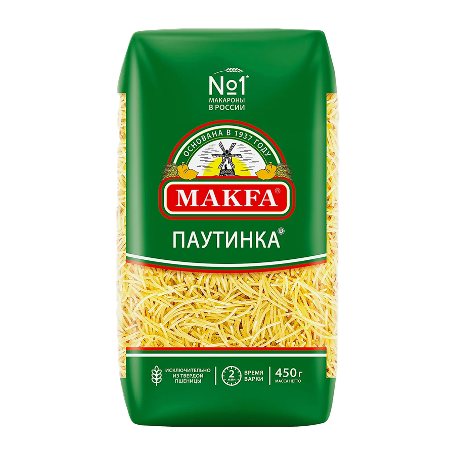 ЭЙСБЕР маркет Макароны Makfa Паутинка 450г