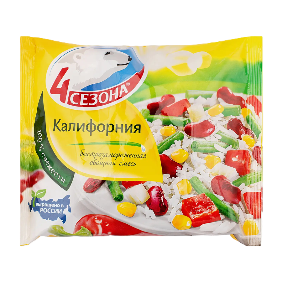 ЭЙСБЕР маркет Смесь овощная 4 Сезона Калифорния быстрозамороженная 400г