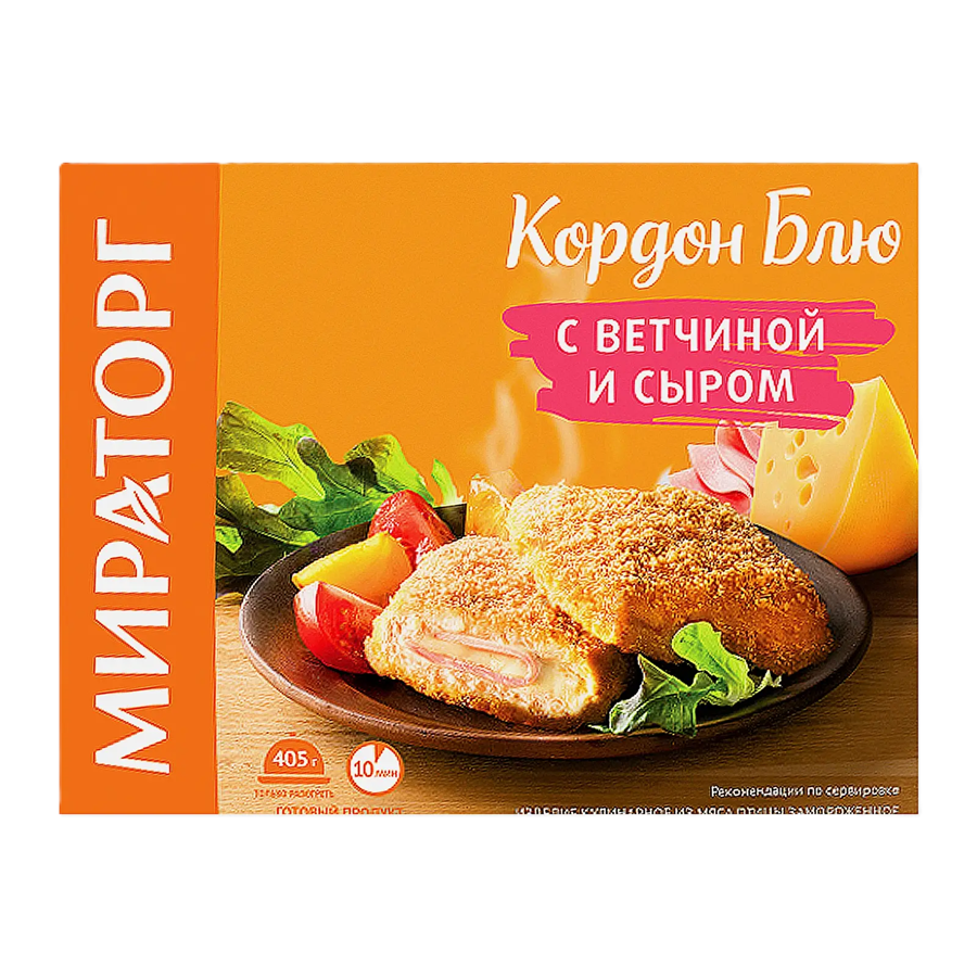 ЭЙСБЕР маркет Кордон Блю Мираторг с Ветчиной и сыром 405г