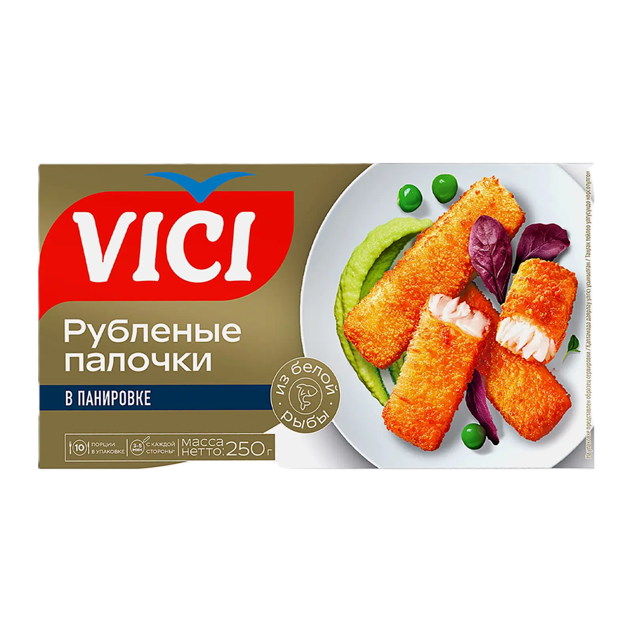 ЭЙСБЕР маркет Рыбные палочки Vici Premium в панировке филе-кусочки 250г