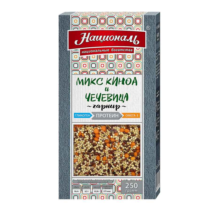 ЭЙСБЕР маркет Смесь Националь Протеин Микс киноа и чечевица 250 г