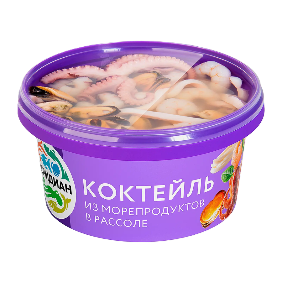 ЭЙСБЕР маркет Коктейль из морепродуктов Меридиан в рассоле 430г