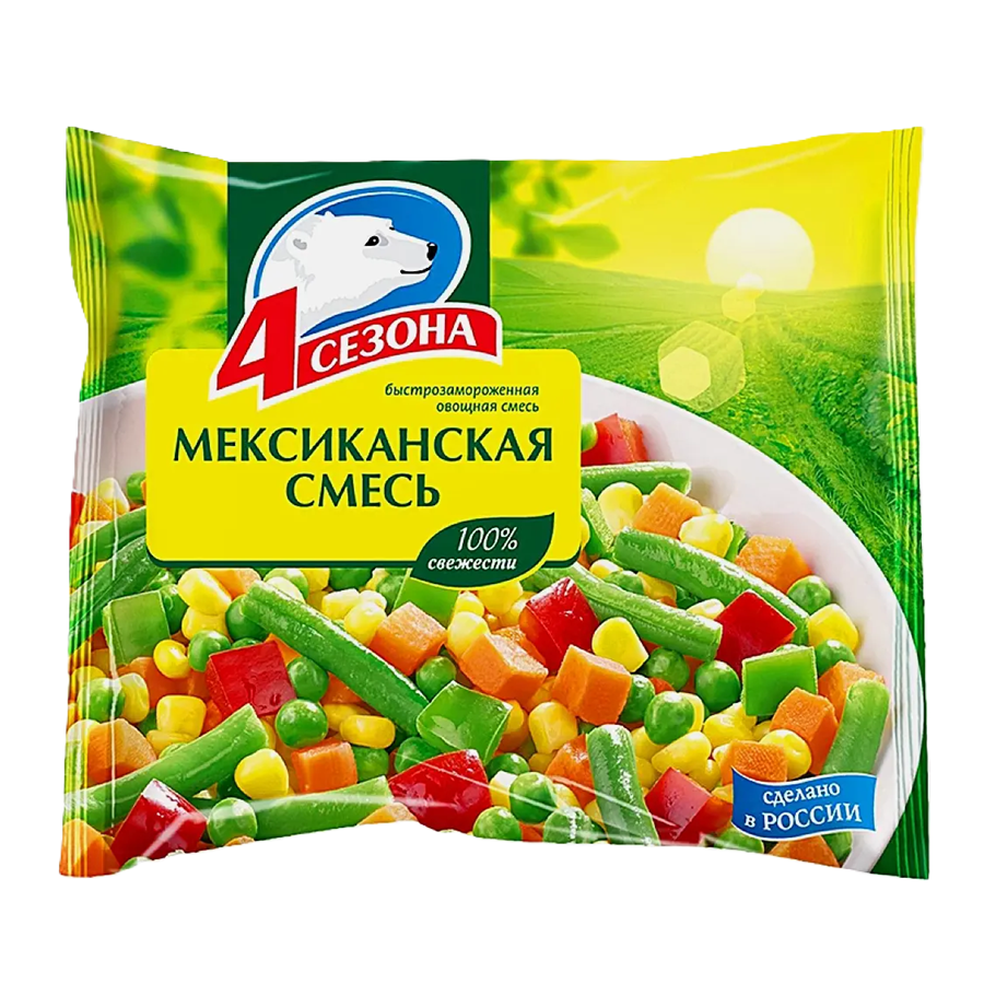 ЭЙСБЕР маркет Смесь овощная 4 Сезона Мексиканская быстрозамороженная 400г