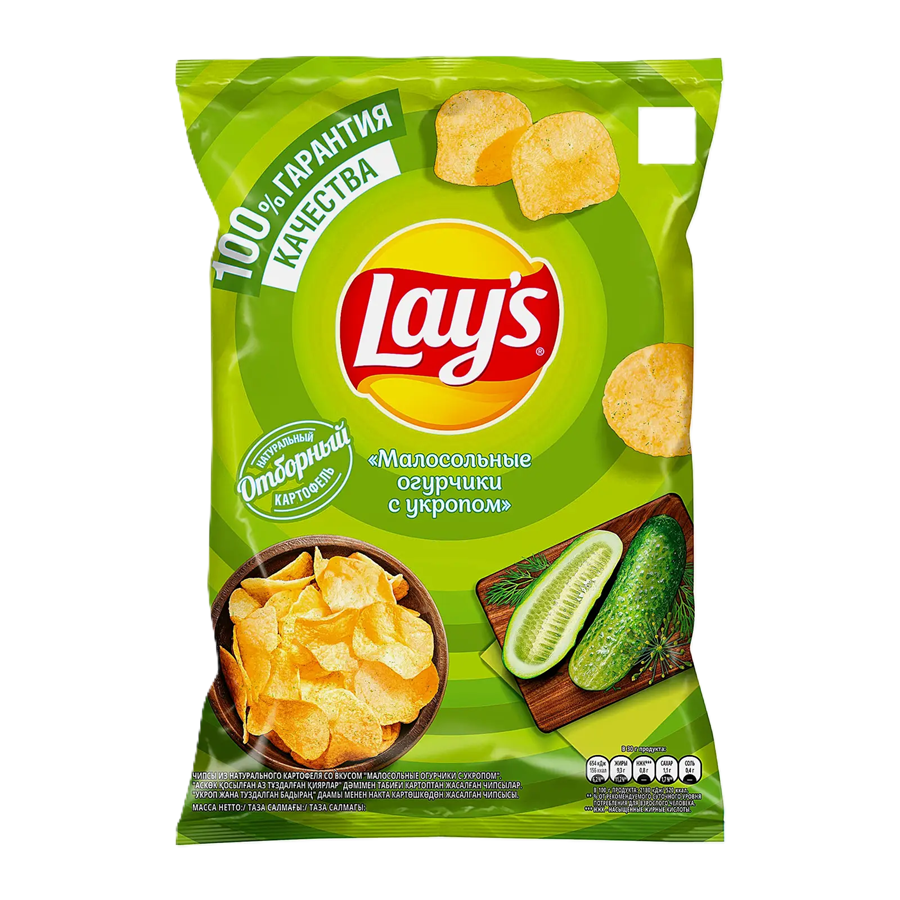 ЭЙСБЕР маркет Чипсы Lays Малосольные огурчики с укропом 140г