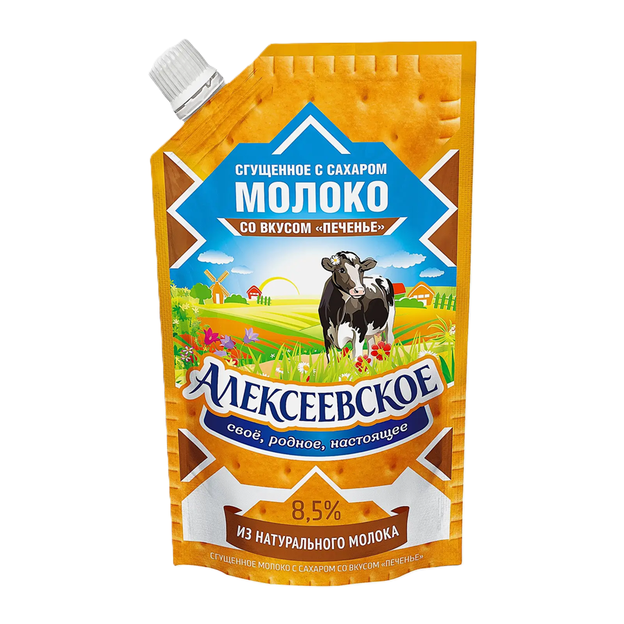 ЭЙСБЕР маркет Молоко Алексеевское сгущенное вкус печенье 8.5% 270г
