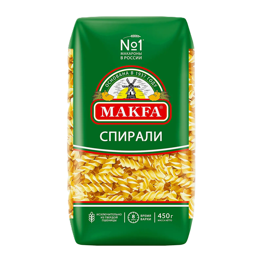 ЭЙСБЕР маркет Макароны Makfa Спирали 450г