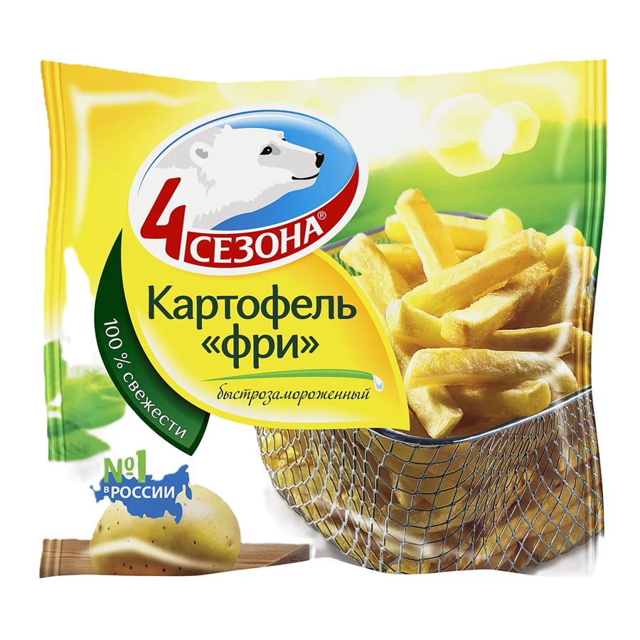ЭЙСБЕР маркет Картофель Фри 4 Сезона быстрозамороженный 900г