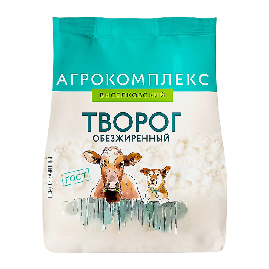ЭЙСБЕР маркет Творог Агрокомплекс обезжиренный 300г