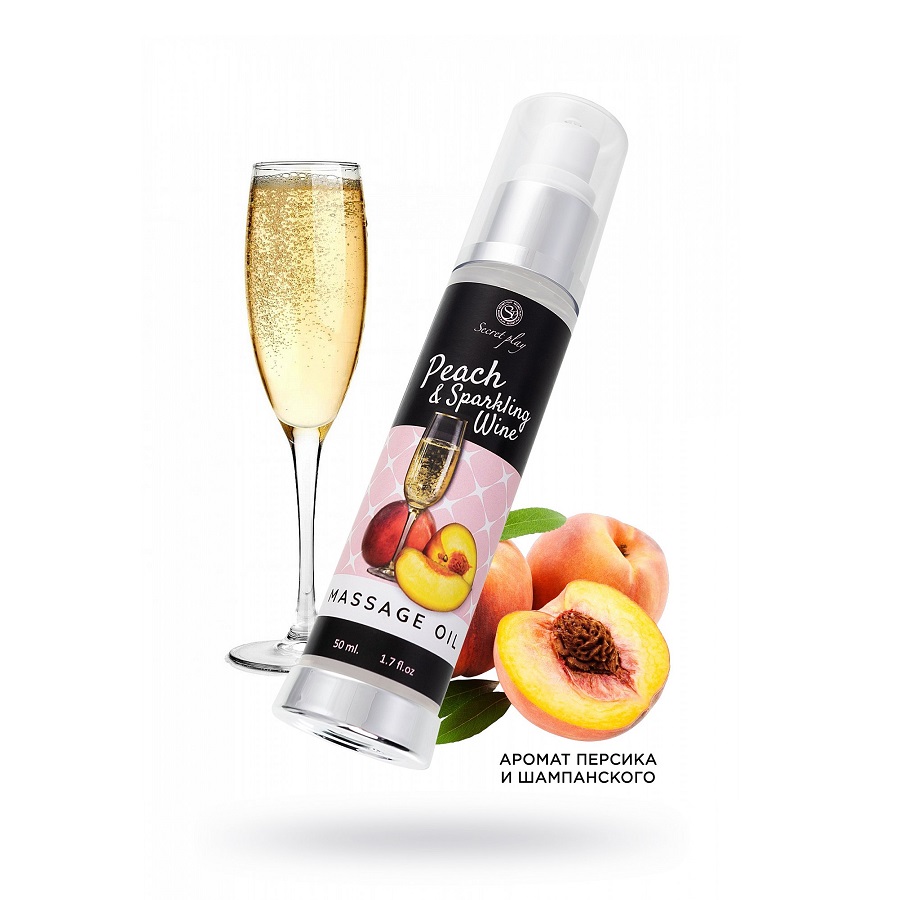 НАDО-Массажное масло Secret Play с ароматом персика и шампанского 50 мл - купить в НАДО маркет