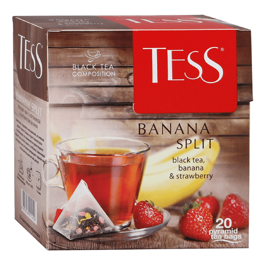 ЭЙСБЕР-Чай черный Tess Banana Split в пирамидках 1,8 г х 20 шт - купить в ЭЙСБЕР маркет