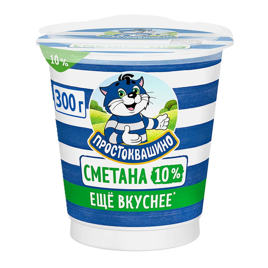 ЭЙСБЕР маркет Сметана Простоквашино 10% 300г