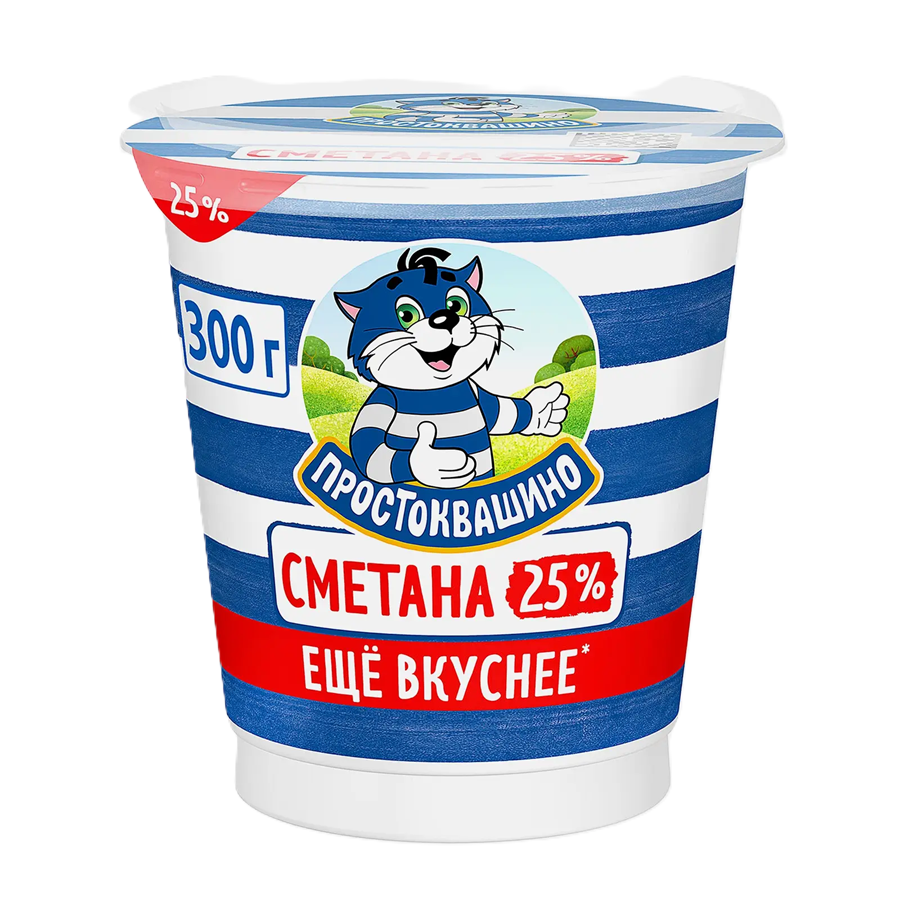ЭЙСБЕР маркет Сметана Простоквашино 25% 300г