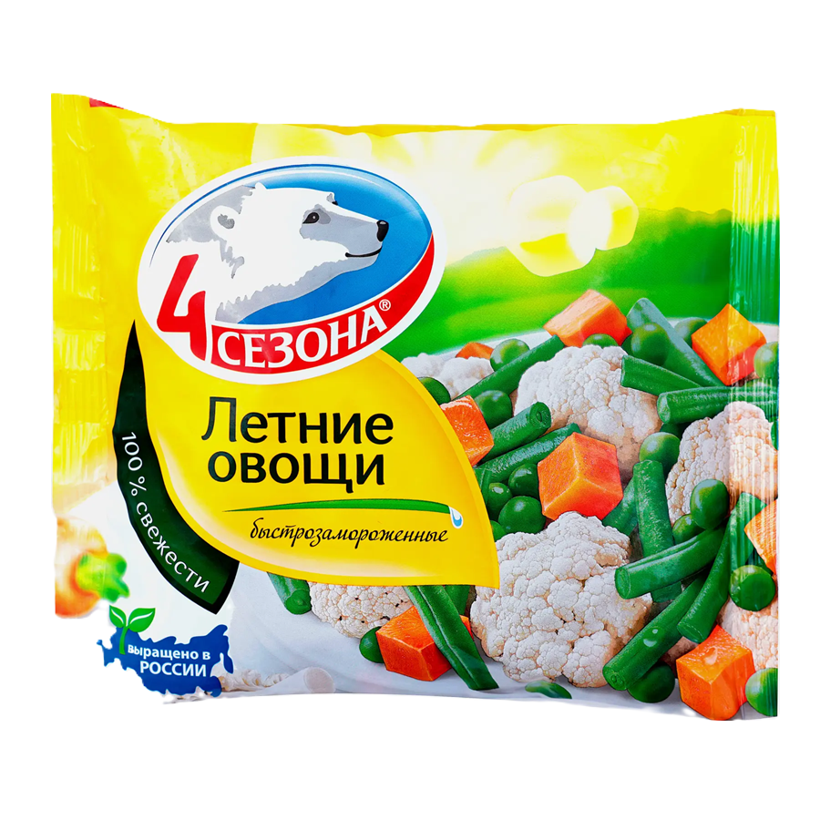 ЭЙСБЕР маркет Смесь овощная 4 Сезона Летние овощи быстрозамороженные 400г