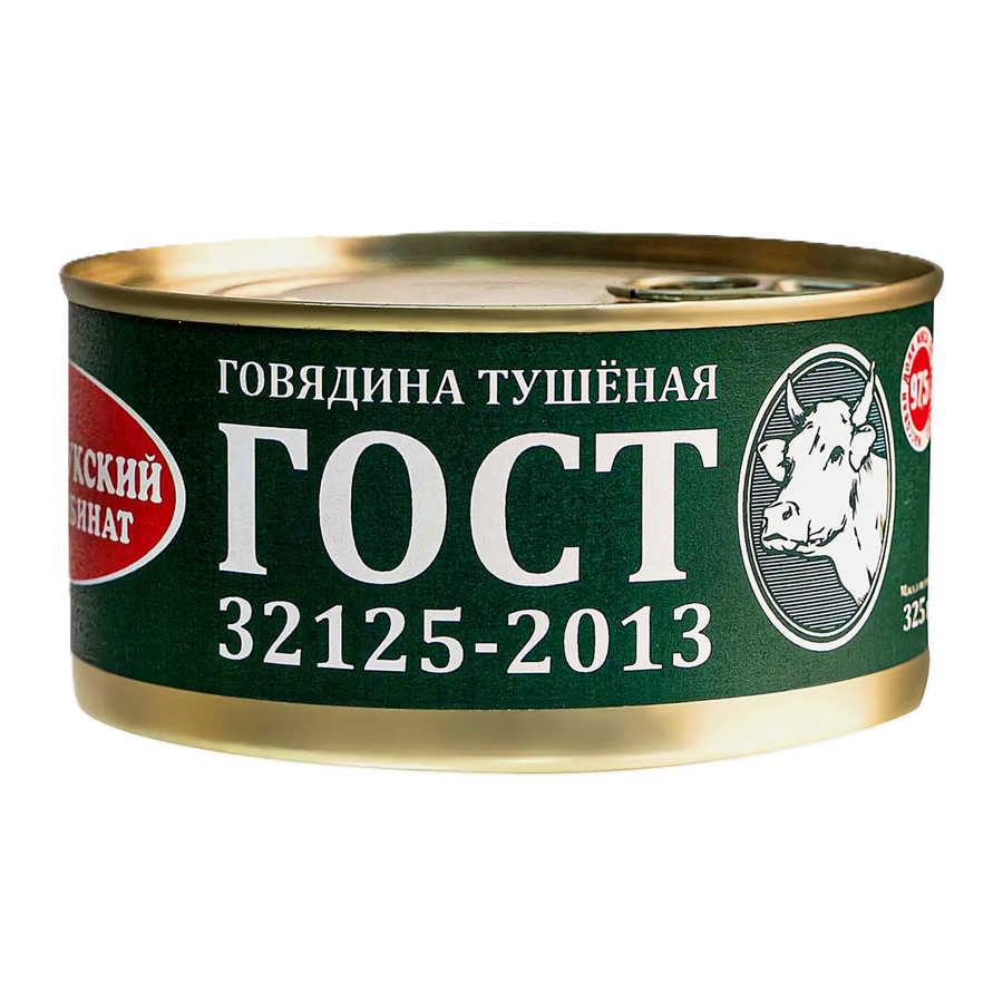 ЭЙСБЕР маркет Говядина Великолукский МК тушеная 325г