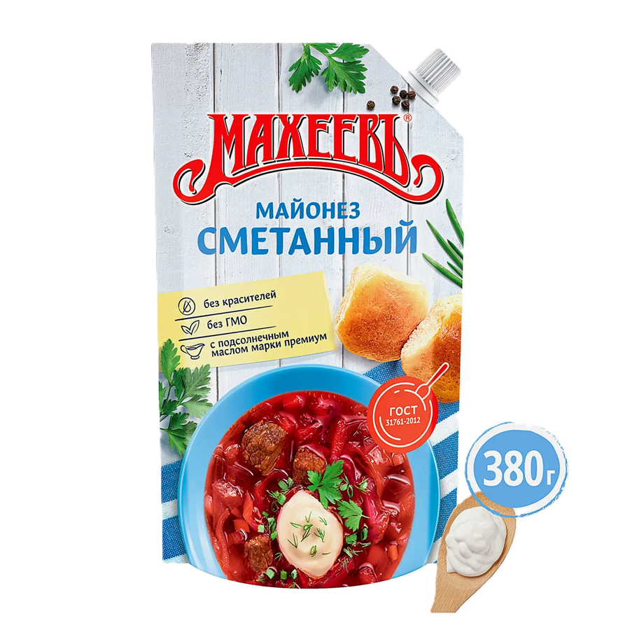 ЭЙСБЕР маркет Майонез Махеевъ Сметанный 50.5% 380мл