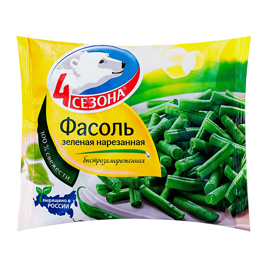 ЭЙСБЕР маркет Фасоль зеленая 4 Сезона быстрозамороженная 400г