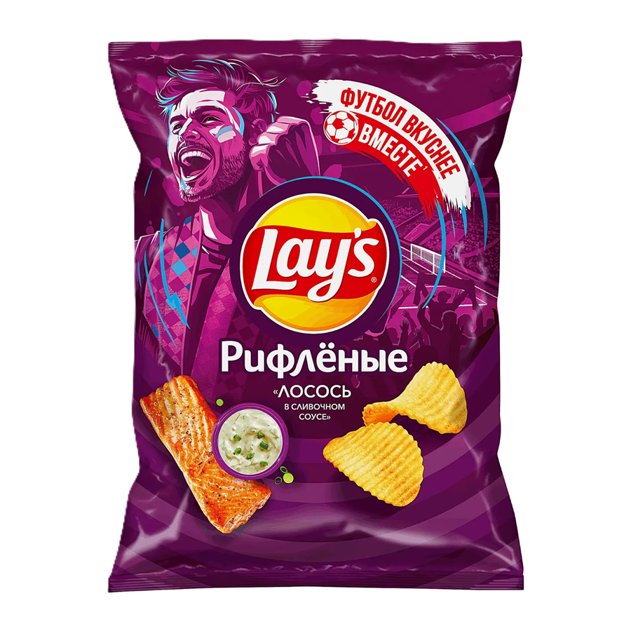 ЭЙСБЕР маркет Чипсы Lays Рифлёные Лосось в сливочном соусе 140г