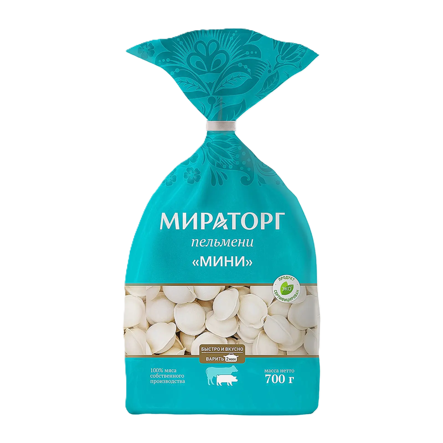 ЭЙСБЕР маркет Пельмени Мираторг мини свинина говядина 700г