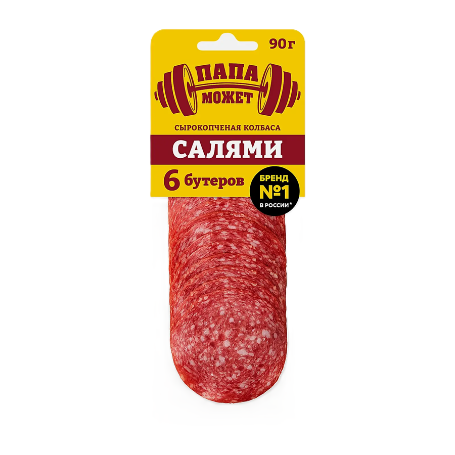 ЭЙСБЕР маркет Колбаса Папа может Салями сырокопченая нарезка 90г