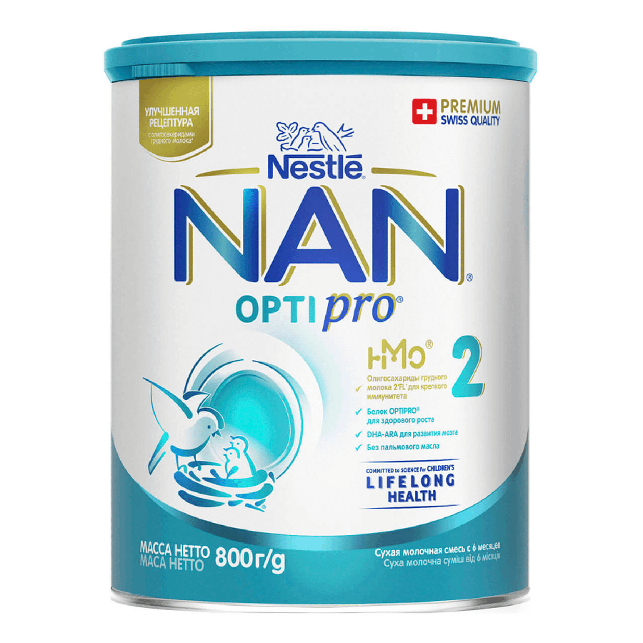 ЭЙСБЕР-Смесь NAN 2 Optipro молочная с 6 месяцев 800 г - купить в ЭЙСБЕР маркет