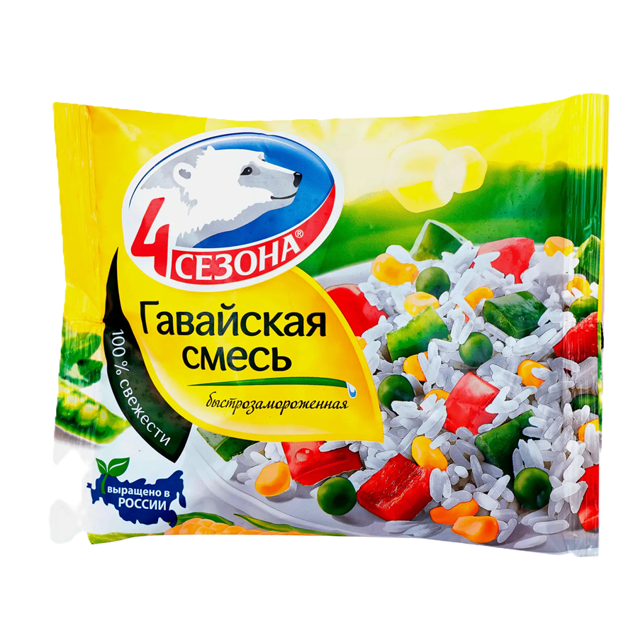 ЭЙСБЕР маркет Смесь овощная 4 Сезона Гавайская быстрозамороженная 400г