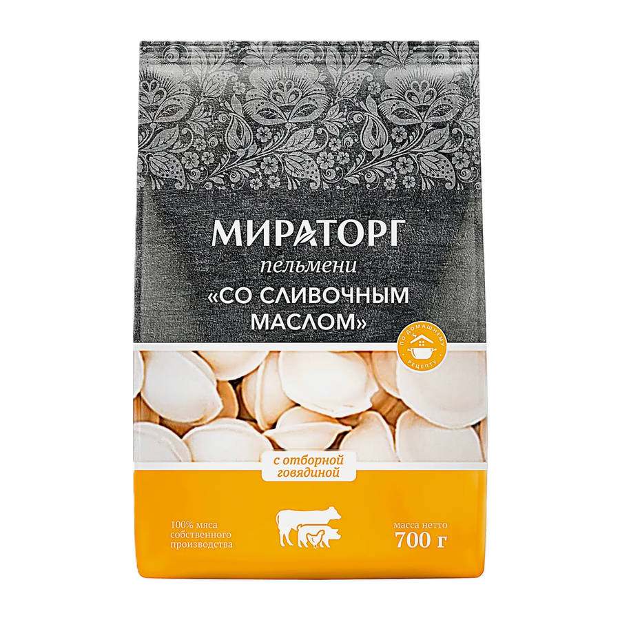 ЭЙСБЕР маркет Пельмени Мираторг со сливочным маслом с отборной говядиной 700г