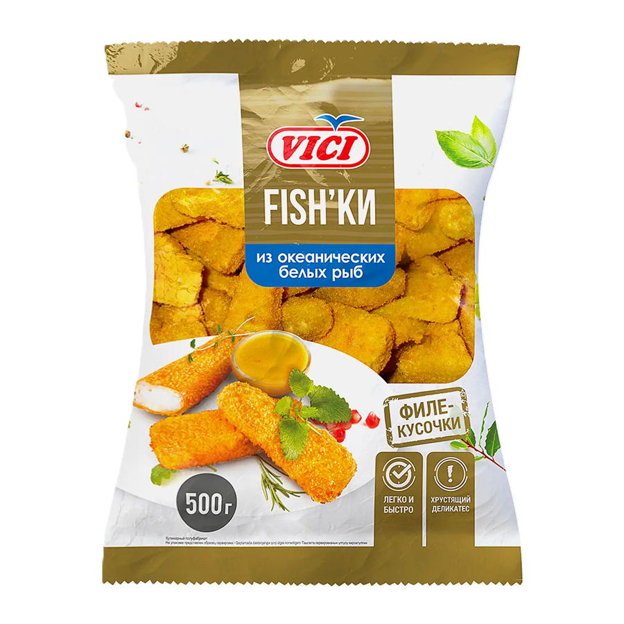 ЭЙСБЕР маркет Наггетсы рыбные Vici Fishки 500г