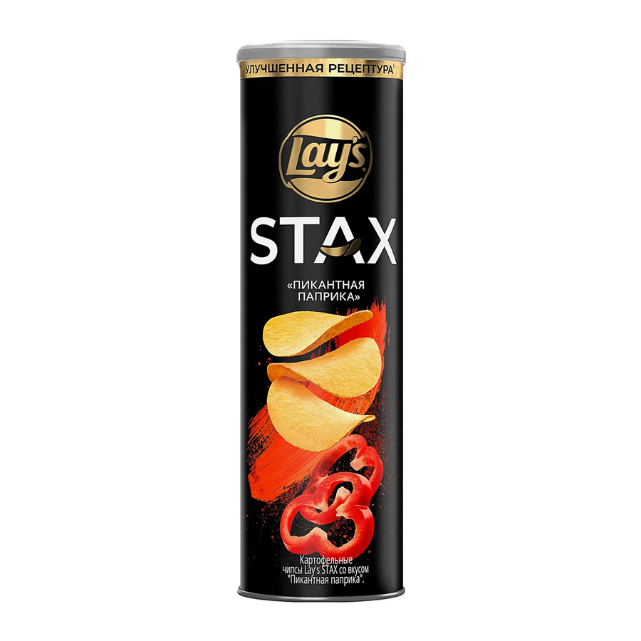 ЭЙСБЕР маркет Чипсы со вкусом Пикантная паприка Lays Stax 140г